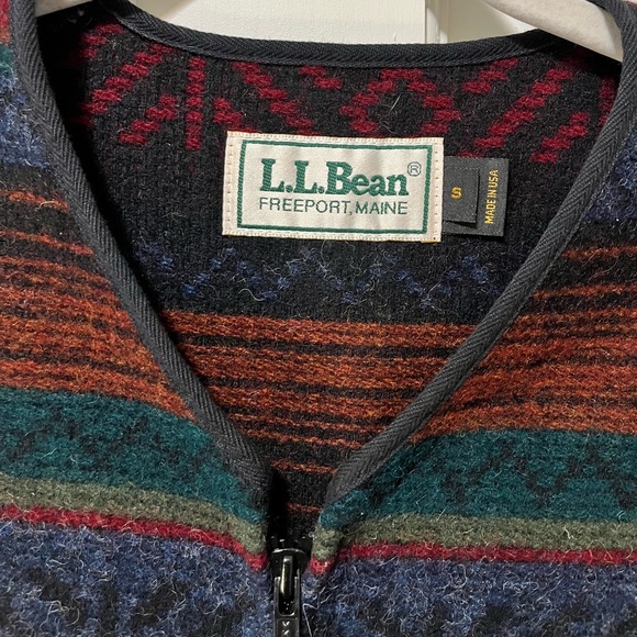 Vintage L.L. Bean women’s wool blanket Aztec southwest vest size s small - Picture 2 of 5